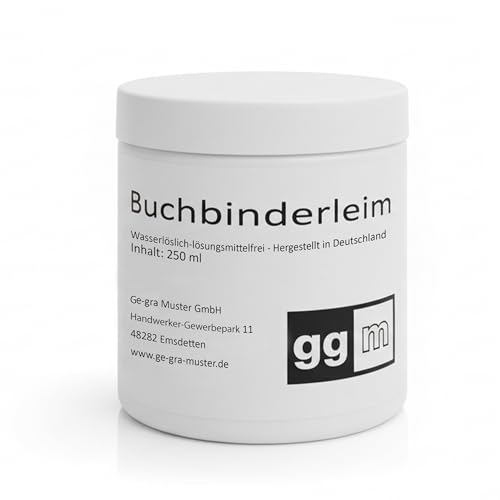 ggm Buchbinderleim transparent 250ml lösungsmittelfrei & stark haftend Bastelleim für Papier Pappe Holz Stoff trocknet klar ideal für Modellbau Pappmaché DIY & Kunst