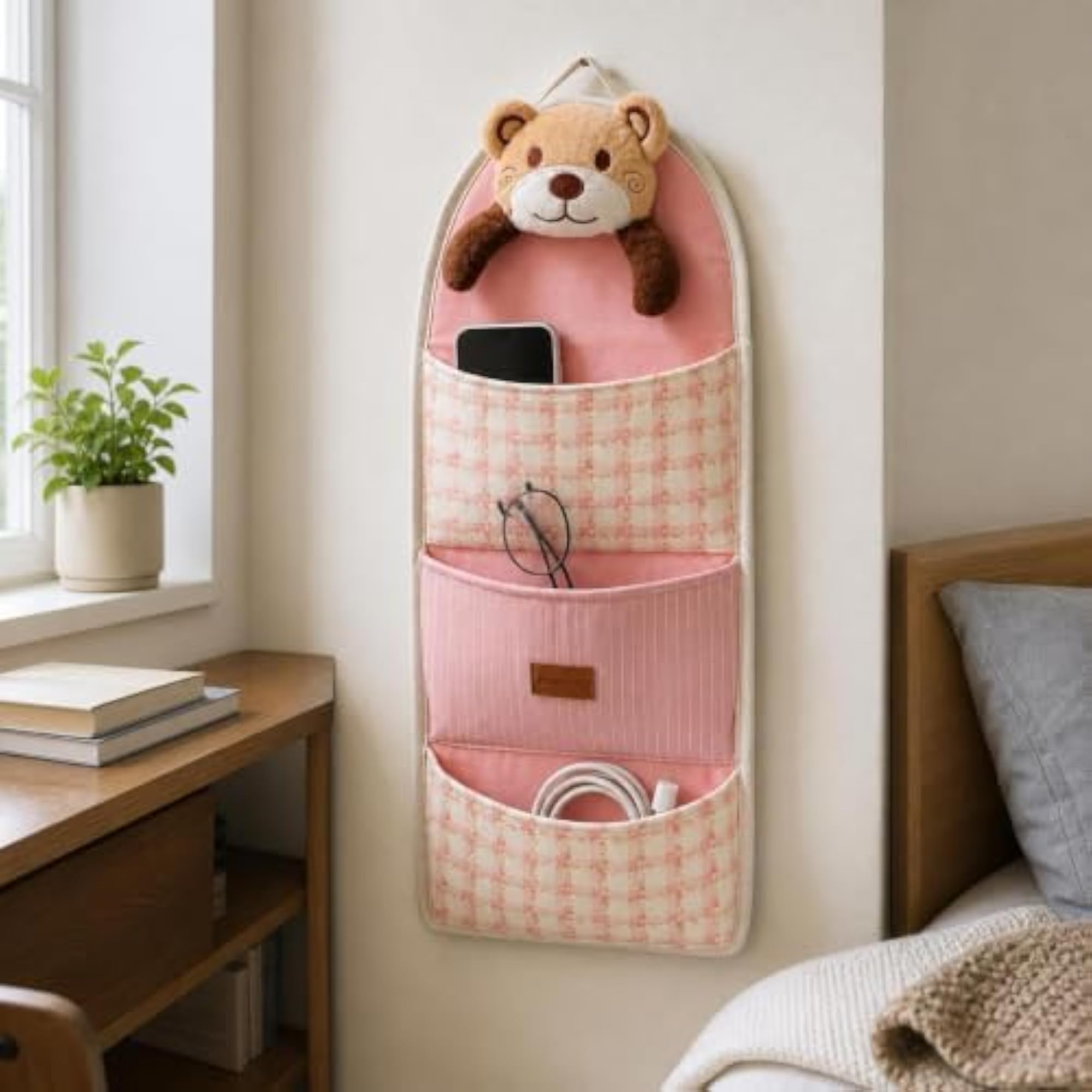 Fabric Wall Hanging Storage Bag with Pockets
