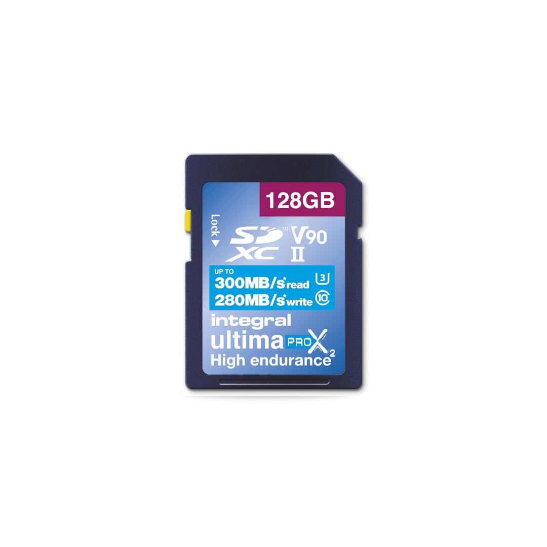 Integral 128GB UHS-II SD-Karte V90 Bis zu 300MB/s Lese- und 280MB/s Schreibgeschwindigkeit SDXC Professional High Speed Speicherkarte