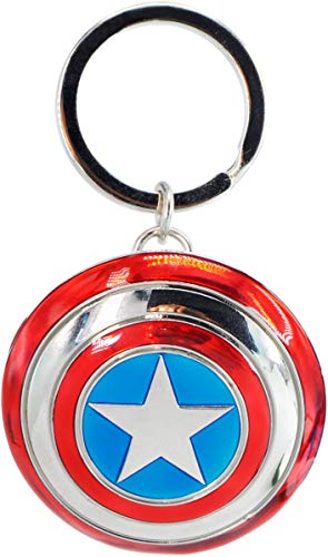 Marvel Avengers Captain America Shield Pewter Colored KeyChain Keyring