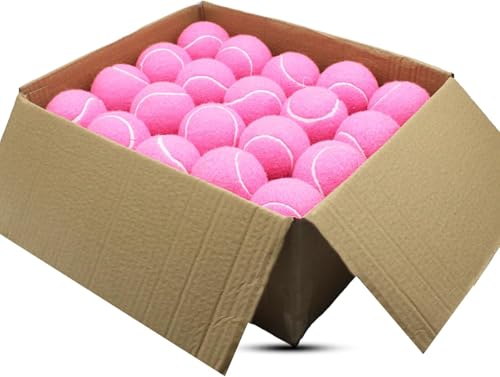 SHYUJAJIE Tennis Balls 40 Pack Training Tennis Balls High Elasticity Practice Tennis for Beginner Exercise Playing Balls for Pet Dog (Light Pink)