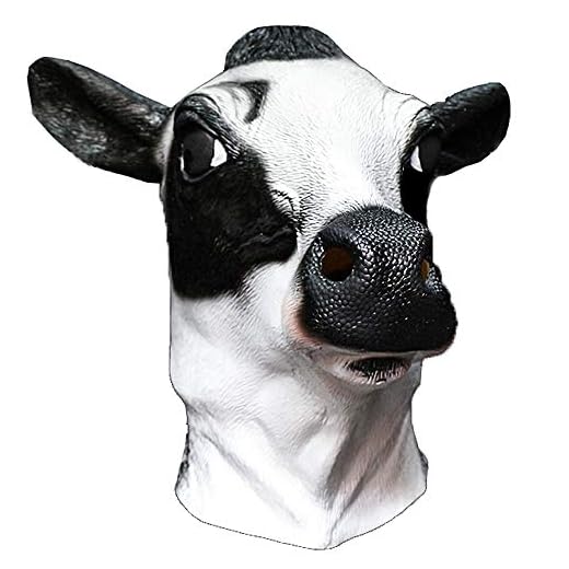 YO Máscara de Vaca de látex con diseño de Toro y Cabeza de Animal, Disfraz de Halloween para Adultos