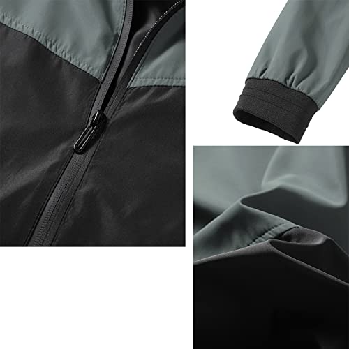 Men Colorblock Camouflage Windbreaker Jacket3