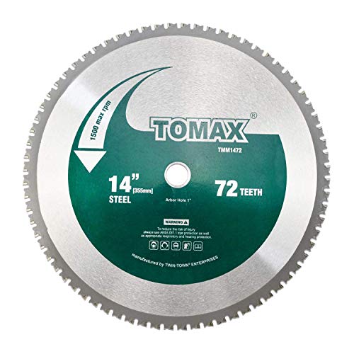 TOMAX 14 Inch 72 Tooth Industrial Level Steel and Ferrous Metal Saw Blade
