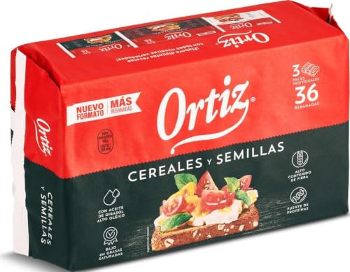 Ortiz - Pan Tostado Multicereales y Semillas, Rebanada Extra Crujiente, 30 rebanadas, 288 g