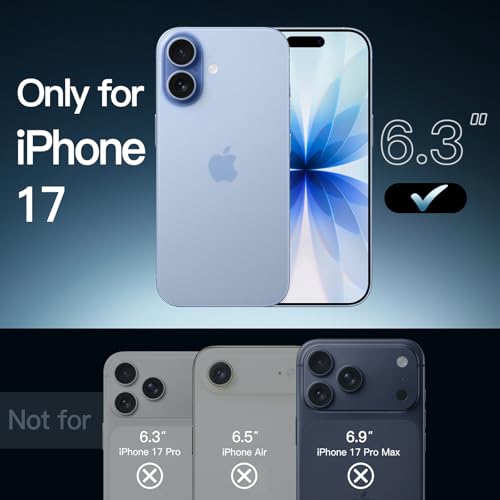Image of JETech Magnetic Case for iPhone 17 6.3-Inch Compatible with MagSafe, Shockproof Phone Bumper Cover, Anti-Scratch Clear Back (Mist Blue)