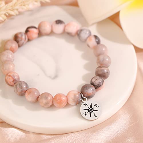 Image of Joycuff Graduation Gifts for Her Him Class of 2026 Graduation Bracelets Inspirational Graduation Compass Bracelet for Women College Graduation Gift for Him Her