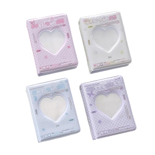 Quystetes Photo Card Binder, 3 Inch Cute Photo Card Holder, Love Hollow Album, Pocket Collection Book, Photos, Small Cards