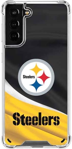 Skinit Clear Phone Case Compatible with Galaxy S21 Plus 5G - Officially Licensed NFL Pittsburgh Steelers Design
