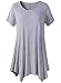 Purjoy Womens Short Sleeves Casual Tunic Tops Loose Fit Comfy T Shirt