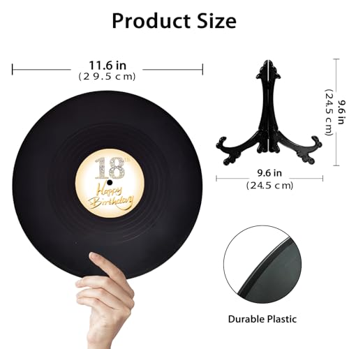 Image of Vinyl Record Sweet 18 Birthday Decorations 11.6 inchX11.6 inch, 18th birthday decorations Party Favor Sign Poster, 18th Birthday Guest Book Alternative, Great Sweet 18 Gifts for Girls or Boys (18 Years Old)