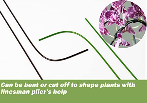 Eesc2Y 10-Pcs 15-3/4" Plastic Coated Orchid Stakes For Plants Support, Bendable Orchid Support Stakes - Green #TOP2