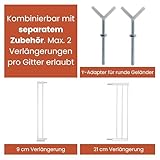 hauck Open N Stop 2, Weiß - Kinderschutzgitter Hundegitter, Verstellbare Breite 75-80 cm, 77 cm Hoch, Beidseitige Einhand Öffnung, ohne Bohren, für Innen