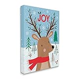Stupell Industries Red Stechpalme Rentier Winterwald Joy Typografie, entworfen von Nina Seven Leinwandbild, 40,6 x 50,8 cm, Blau