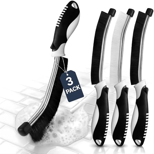 Limpia juntas difíciles con facilidad. El rascador elimina moho y silicona vieja antes de cepillar. Cabezal inclinado alcanza rincones de ducha y cocina. Mango ergonómico para limpiar con fuerza sin esfuerzo. 4 en 1: 3 cepillos + rascador gratis. Ideal para baño, cocina y suelos.