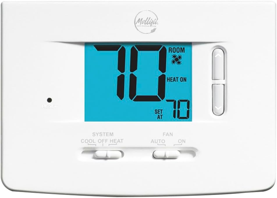 Non-Programmable Thermostat, 1 H 1 C, Wall Mount, Hardwired/Battery, 18/30VAC, Mfr: 1020-A