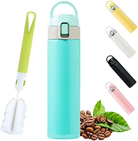NISVDID Travel Mug 480ML, Coffee Flask with Flip Lid and Handle Thermal Flask for hot and Cold Drinks Water Bottle for Work School Office Sport (Blue)