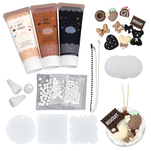 MYmama 手作りキット ホイップ デコ キーホルダー キット 3個作れる 全3種 レシピ付き 基本 キッズ 初心者 (シック)のサムネイル