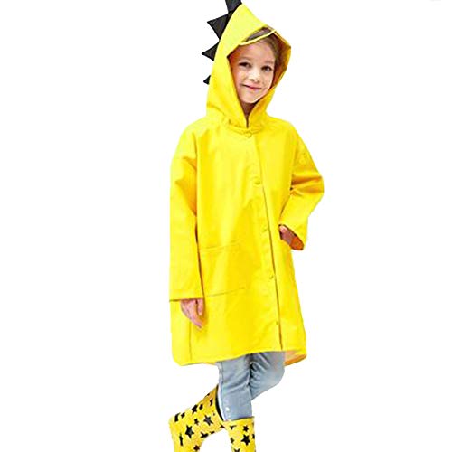 BlueSpace Kids Raincoat Poncho with Hood for Boys Girls Dinosaur Rain Jacket Coat