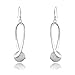 925 Long Sterling Silver Drop Classic Ovals with Frosted Bead Pendant Earrings for Women Girls