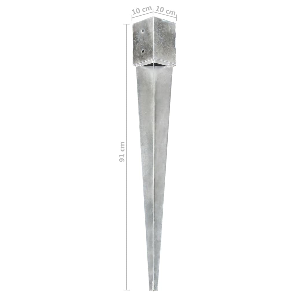 Home Arredamento Paletti 6 pz qty Argento 10x10x91 cm dimensioni Acciaio Zincato