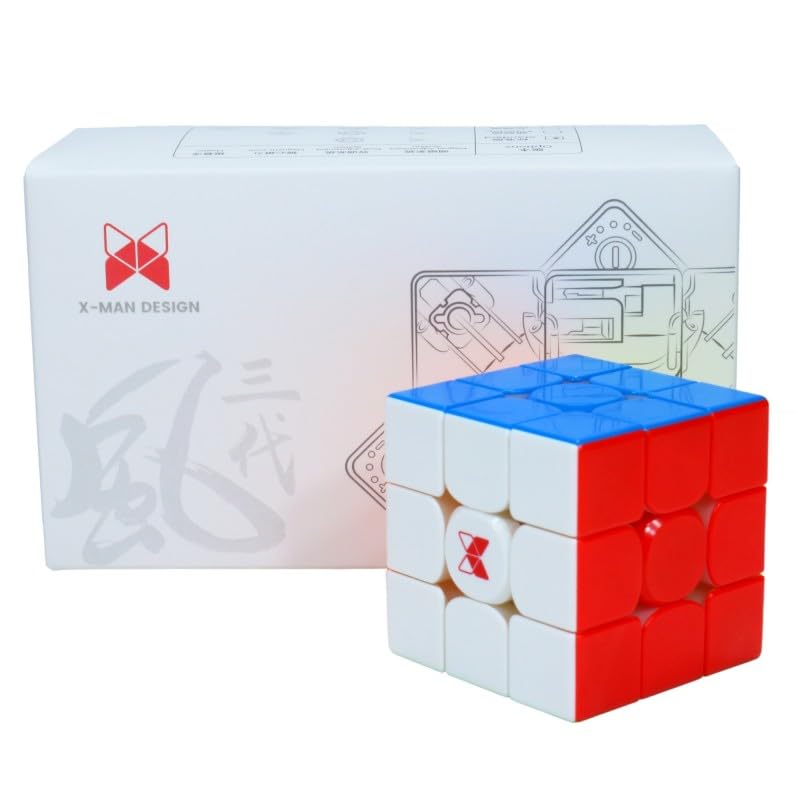 Image of QY Toys X-Man Tornado V3 M Standard 3x3 Magnetic Speed Cube - Puzzle with Adjustable Tension, Spring & Magnet Settings, Frosted Finish, Corner-Cutting, Fast Cube with Accessories (Bag, Tool, Case)