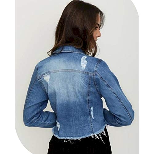 Jaqueta Jeans Curta Barra Desfiada Tamanho: M