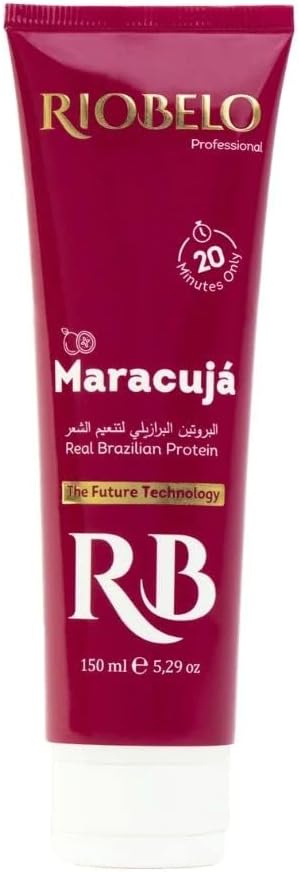 Hair Protein, Maracujá Protein Treatment for Hair, Brazilian Protein Hair for Curly & Normal Hair by RIOBELO Professional Real - 150ml