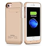 IPhone 7 Battery Case,Patea Portable iPhone7 Charger Case[3200mAh]Ultra Slim Scrub Li-Polymer,Iphone7 Power Case/Cover Pack Back Up with Stand 4.7 inch for iphone 7/6/6s Juice bank & power bank(Gold)