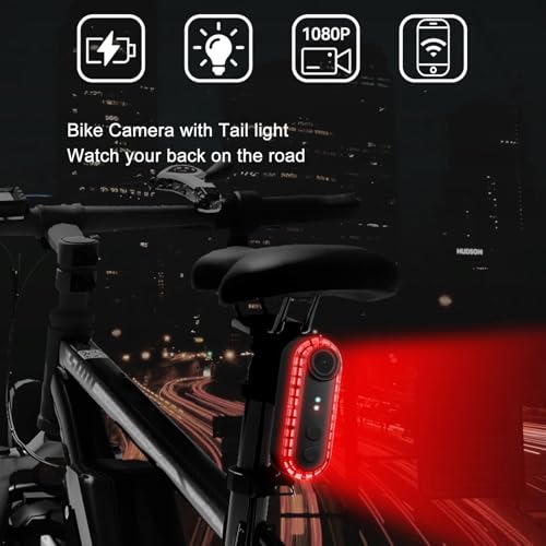 Image of PerGar Bikerear View Camera with Tail Light, 1080P HD bikecamera, Waterproof IPX6 Rear View bikecamera, 150 Degree Wide Angle bikecamera, Adjustment Bracket bikecamera