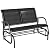 Outsunny 2-Person Outdoor Glider Bench, Patio Double Swing Rocking Chair Loveseat w/Powder Coated Steel Frame for Backyard Garden Porch, Black