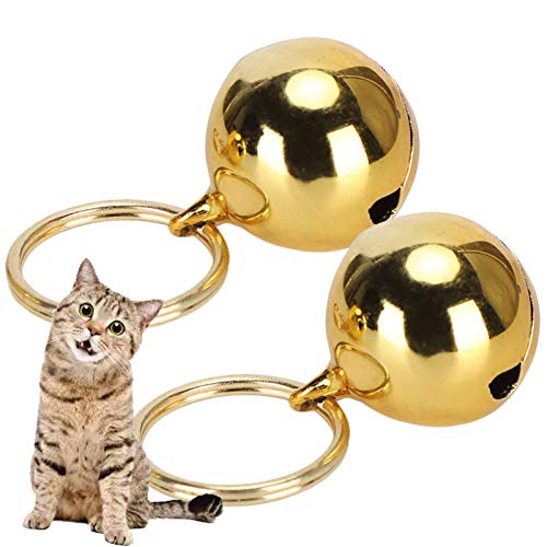 Gloglow Pet Copper Bells, 2 Pcs Rust Resistant Anti‑Lost Copper Bells Crisp Sound Round Collar Decoration Fashionable Necklace Decor For Dog Cat(Gold) #TOP4