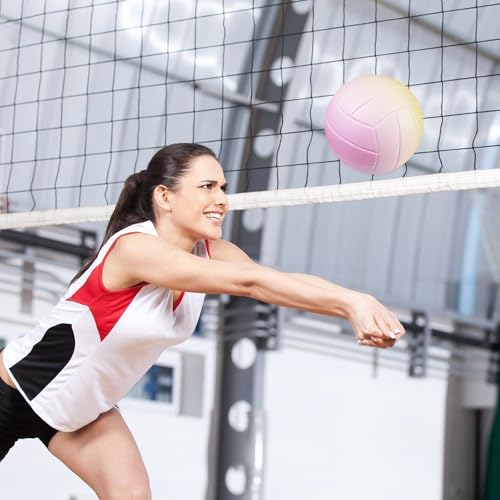 PECOGO Size 5 Volleyball - Durable PU Leather, Indoor/Outdoor. Soft Control, Great Airtightness for Training/Games. Ideal for All Ages
