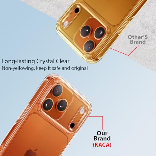 Image of KACA Clear Back Cover Case for Apple iPhone 17 Pro |Case for iPhone 17 Pro|Shockproof Bumper TPU Protective Design|Apple iPhone 17 Pro Back Cover- Transparent