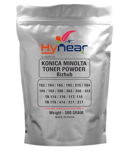 Image of Ultra Dark Black Toner Powder 500 Gram Suitable for Konica Minolta Bizhub 162 /164 /165 /195 /215 /184 /185 /183 /206 /363 /350 /352 /TN114 /116 /117 /118 /TN119 /414 /311 /217 Printers (Pack of 1)