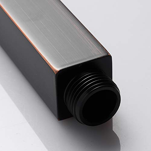 Katais Rainfall Shower Arm Square 4 Inch Ceiling Mounted Arm Brass For Shower Head With Flange,Oil Rubbed Bronze Finished #TOP1