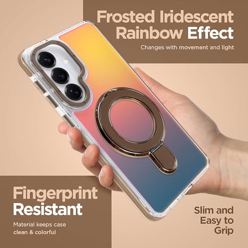 Image of Magnetic for Samsung Galaxy S26 Plus Case with Stand [Compatible with Magsafe] [Cute Fluorescent Design] [1 Screen Protector] Slim Translucent Matte Case for Galaxy S26 Plus 6.7 inch, Desert