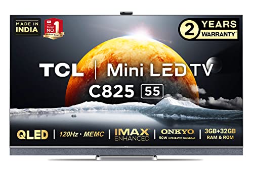 TCL 138.7 cm (55 inches) Mini LED Series 4K Ultra HD Certified Android QLED TV 55C825 (Graphite Grey)