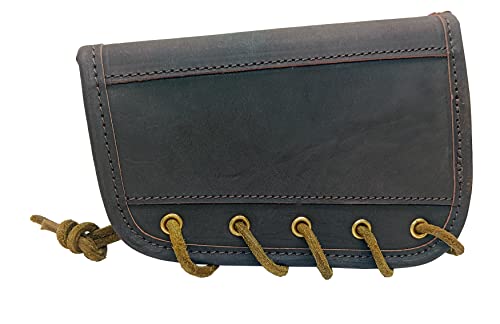 Leather Gun Buttstock Cheek Rest Pad With Rifle Shell Holder Ammo Cartridge 30-06,30-30,223 .308 (Right Hand - Dark Brown) #TOP1