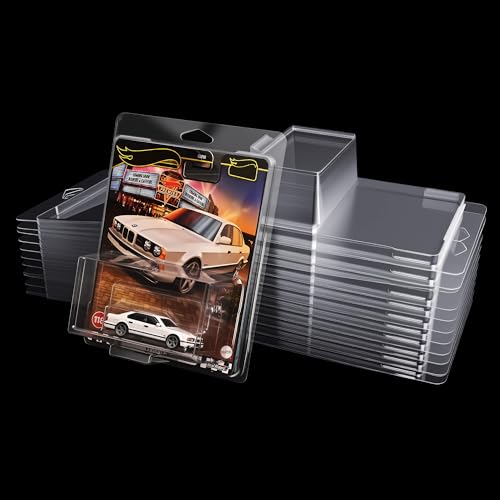 Protector case for Hot Wheels Premium-Clamshell Plastic Display Cases for 1:64 Scale Models Crystal Clear UV-Resistant Dust-Proof & Scratch-Resistant Plastic Storage Case with Secure Seal (20-Pack)