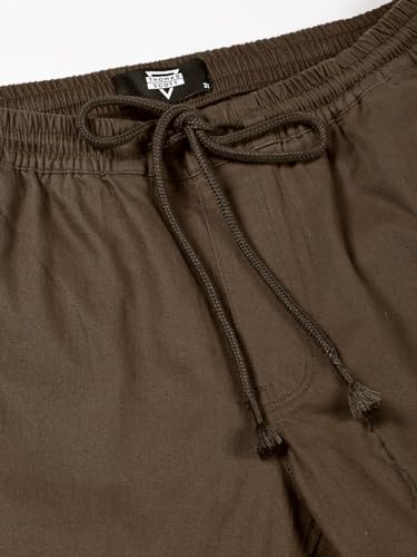Image of Thomas Scott Men's | Solid | Light Weight | Breathable Fabric | Elasticated Waist | Mid Rise | Regular Fit | Cotton Blend | Drawstring | Chino Trouser | Pants