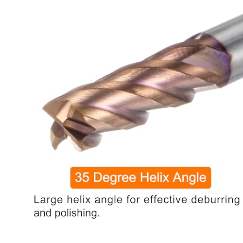 Image of HARFINGTON 5pcs Carbide Square End Mills 6mm (15 /64 inch) Dia 6mm (15 /64 inch) Shank 50mm (2 inch) Long HRC55 TiSiN Coated Micro-Grain Tungsten Carbide 4 Flutes Milling Bit Cutter