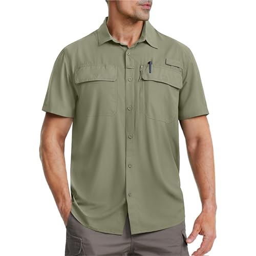 Chemise homme à manches courtes anti transpiration et légère pour travailler au soleil