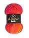 Produktbild Wollbiene Batik Wolle mit Farbverlauf mehrfarbig 100g Multicolor Strickwolle Häkelwolle (1410 rot orange)