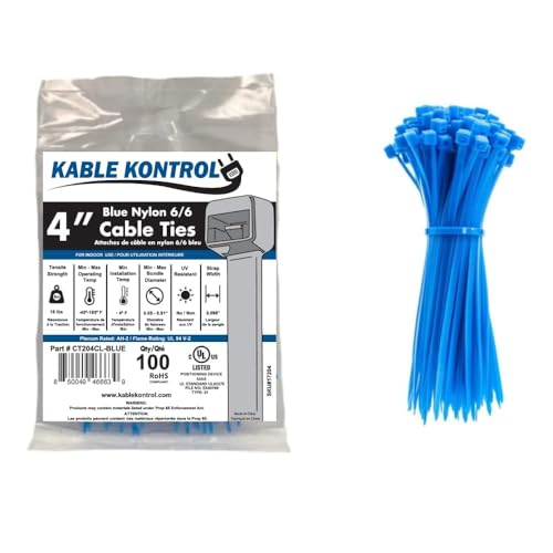 Image of 4 inch Color Cable Ties, 18 lb. Test, (100 Pack - All One Color) (Blue)