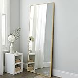 Natsukage 47''x22'' Wall Mirror Full Length Wall-Mounted Hanging Gold Bathroom for Rectangular Bedroom Living Room Horizontal/Vertical Aluminum Alloy Frame (A-MR01052-N-USAM022-vc)