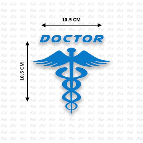 Image of Doctor Stickers for Car - Doctor Logo Reflector Sticker for Car, Waterproof Sticker, Size 10.5cm x 10.5cm (Pack of 2) (Blue)