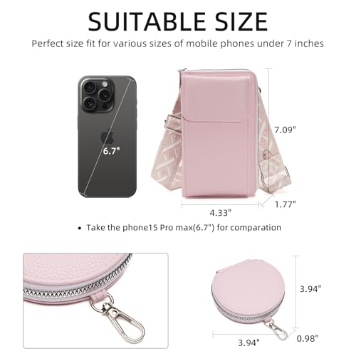 Small Crossbody Bags for women Trendy Leather Phone Wallet Purses Handbag with adjustable strap3