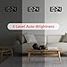 LED Digital Wall Clock with Large Display, Big Digits, Auto-Dimming, 12/24Hr Format, Modern Electric Small Silent Wall Clock for Living Room, Bedroom, Classroom, Farmhouse, Kitchen, Office - White