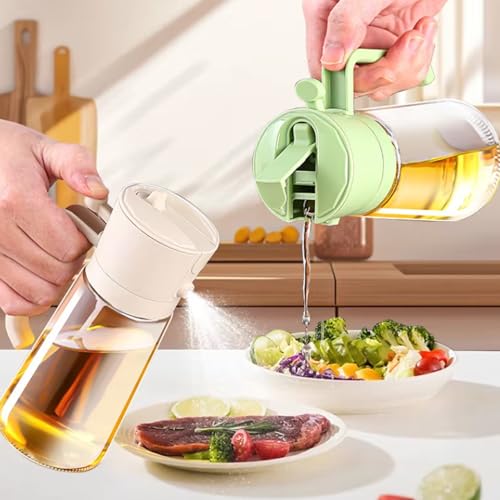 Image of MUAC Glass Oil and Vinegar Dispenser Bottle with Automatic Opening and Closing |Free Spot Measuring Oil Dispenser Bottle for Pouring Olive Oil, Vinegar, Soya Sauce (470 ml, Multicolor)